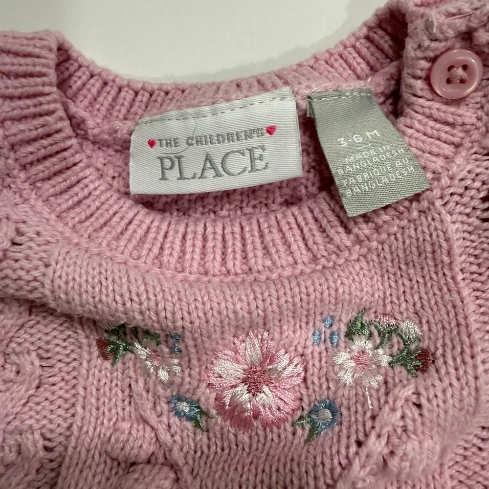 The Children’s Place Pink Knit Sweater and Pants set- 3-6months - Picture 3 of 4